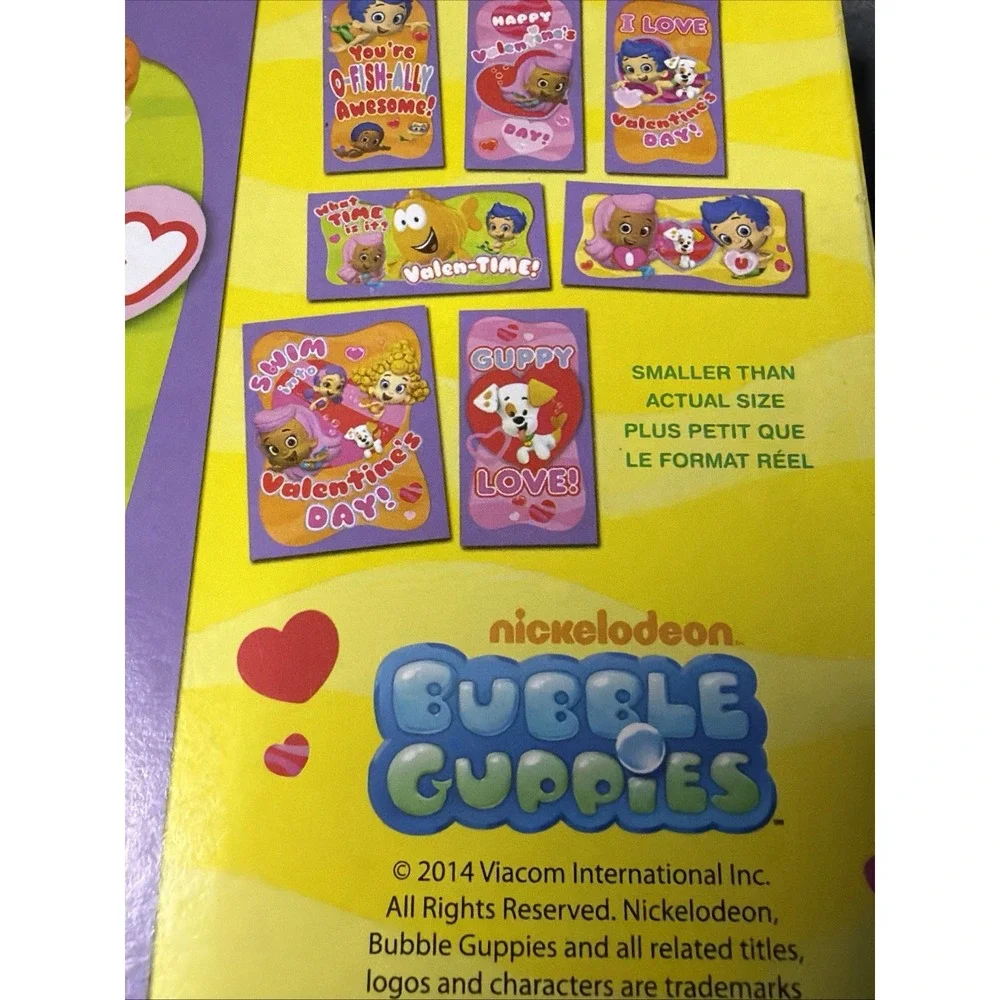 Nickelodeon Bubble Guppies Valentines 2014 Rare 32 Valentines